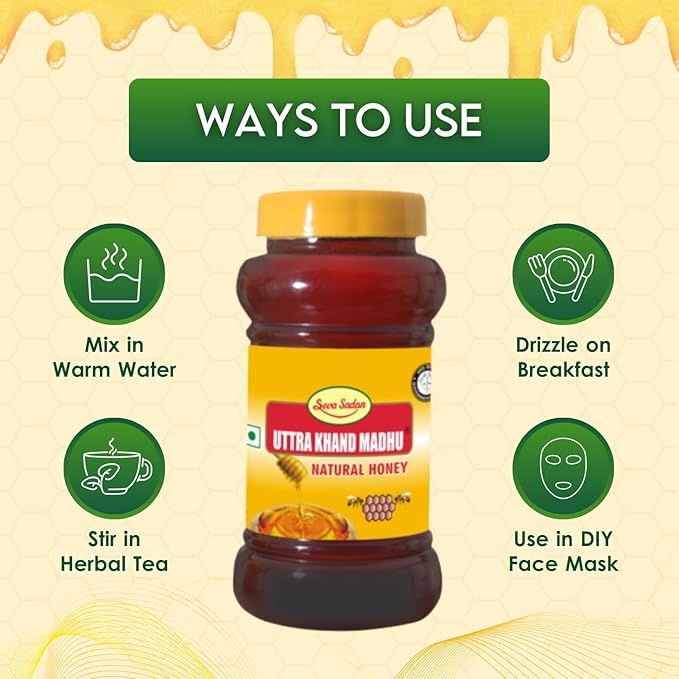 Seva sadan Uttra Khand Madhu Natural Honey 500gram Seva Sadan