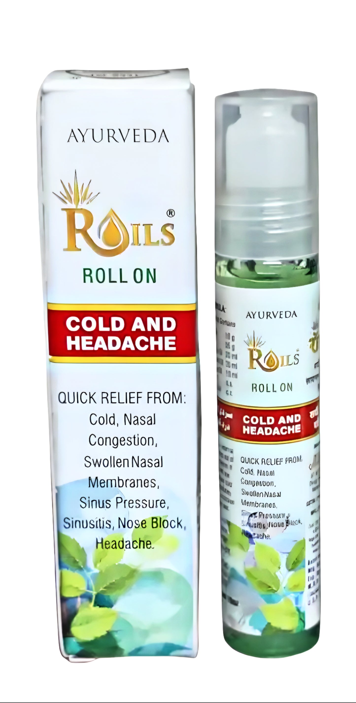 Ayurveda Roils Roll on | Quick Relief from Nasal congestion | Cold and Headache (10ml) Medlelo