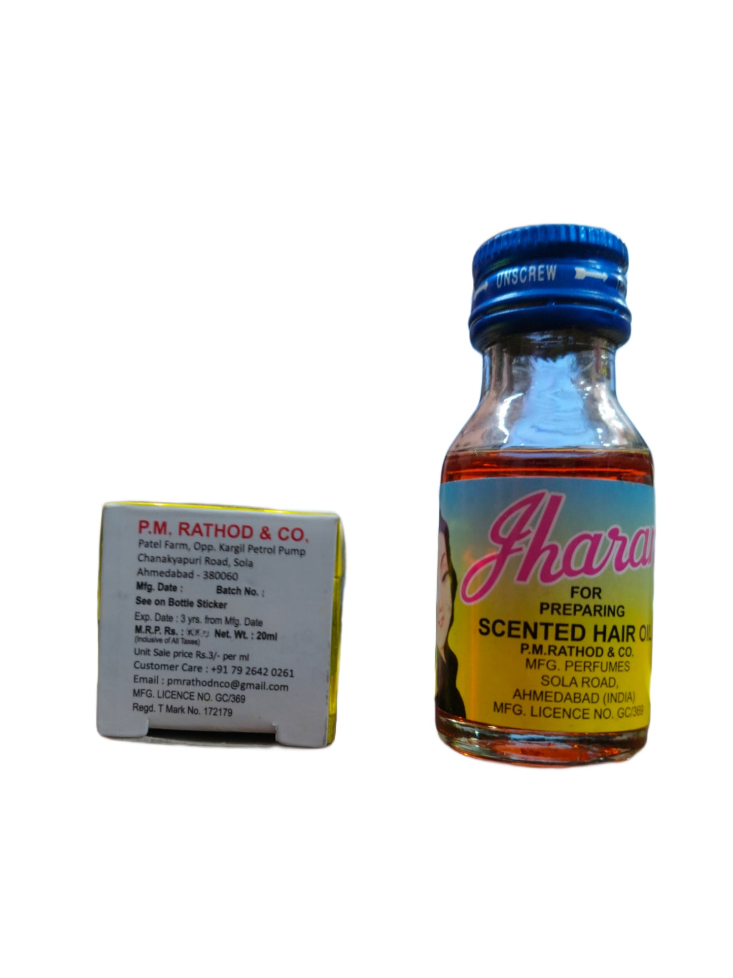 PM Rathod & Co. Jharan Hair Fall oil | For Preparing Scented Hair Oil| Premature Hair Greying | Hair Fall Control 20ml