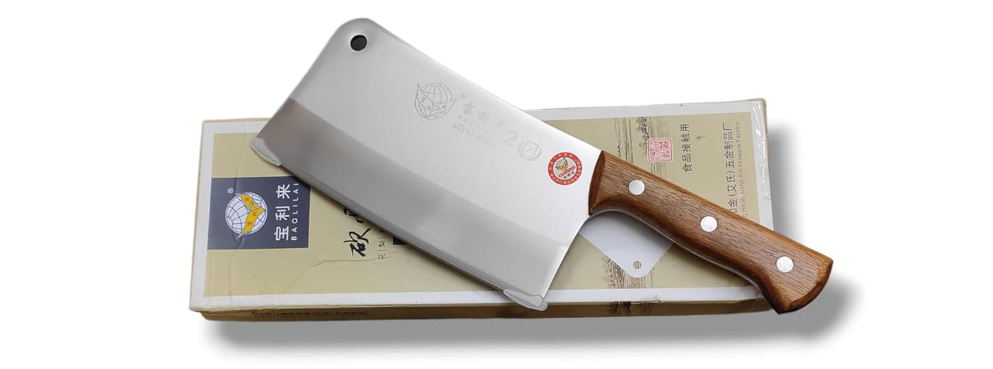 Japanese Chef's Knife with Chopper Wood Handle, Stainless Steel Blade, (Big Size) MedLelo Kitchenware