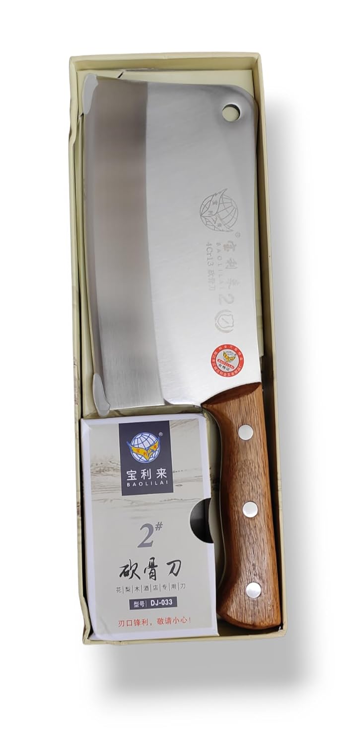 Japanese Chef's Knife with Chopper Wood Handle, Stainless Steel Blade, (Big Size) MedLelo Kitchenware