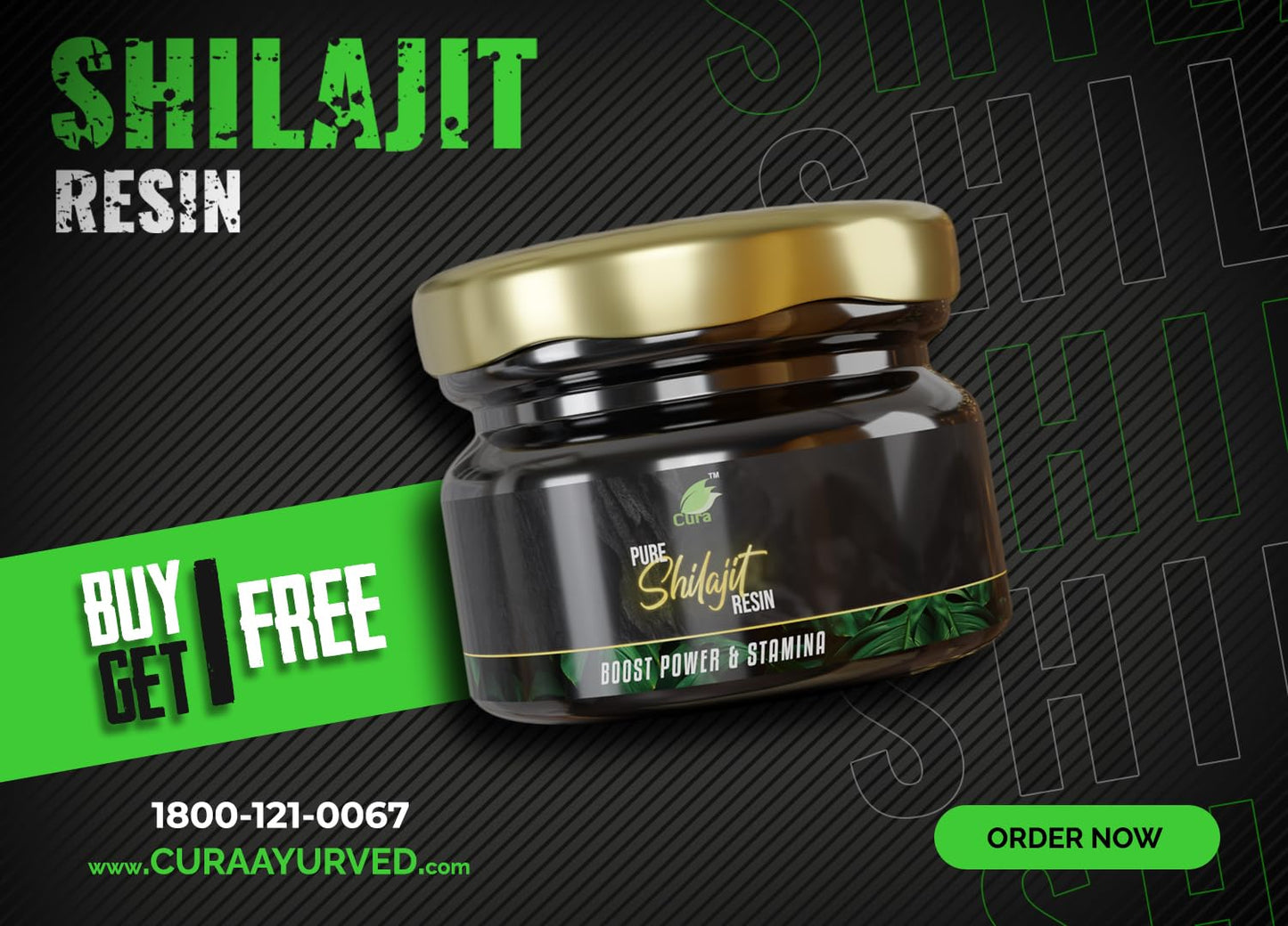 CURA SHILAJIT RESIN I 40 GM I 20+20 I For Strength & Stamina I For Men & Women Medlelo