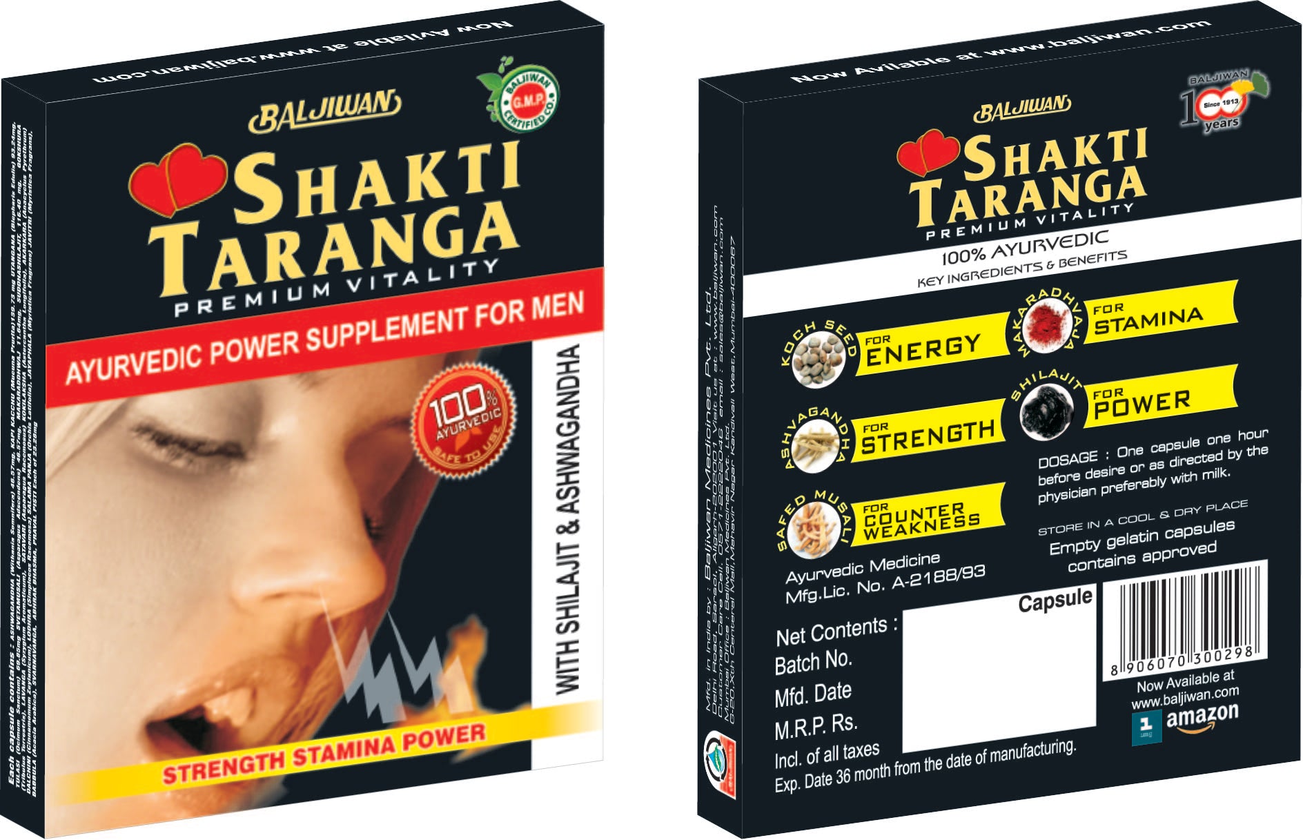 Baljiwan Shakti Tarang Power Booster Capsules for men | Harder Erection | Longer Time Baljiwan