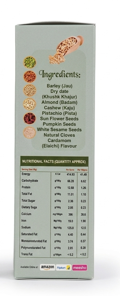 Ajwa Talbeena Instant Kheer for Breakfast with Kaju, Badam, Pista and Sesame seeds (Till) | Good for Calcium Medlelo