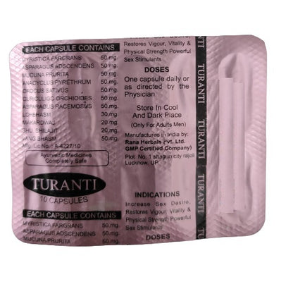 Rana Herbal Turanti Capsules (Original) - Medlelo